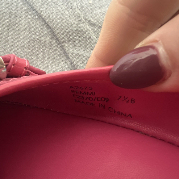 Coach Signature Remmi Poppy Pink Patent Leather Flat ballet Shoes Women's Sz 7.5 - Picture 8 of 10